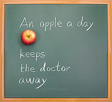 苹果,白天,医生,文字,黑板
