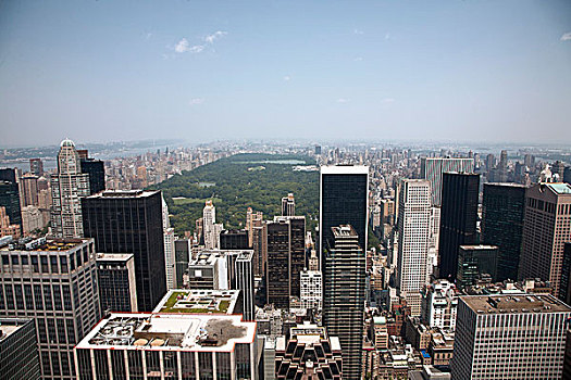 曼哈顿,天际线,中央公园,纽约,美国