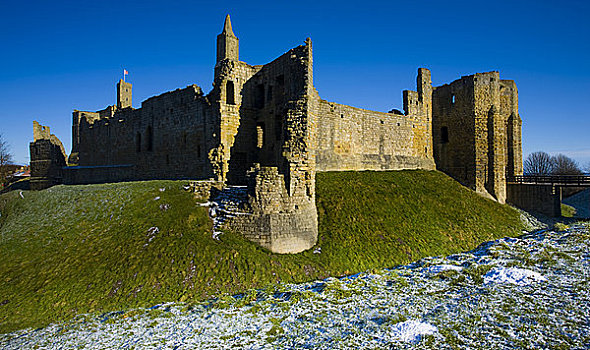 英格兰,诺森伯兰郡,城堡,英国遗产,华美,12世纪,石头,要塞,靠近,文化遗产,海岸