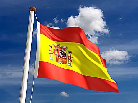 西班牙,旗帜,裁剪,小路