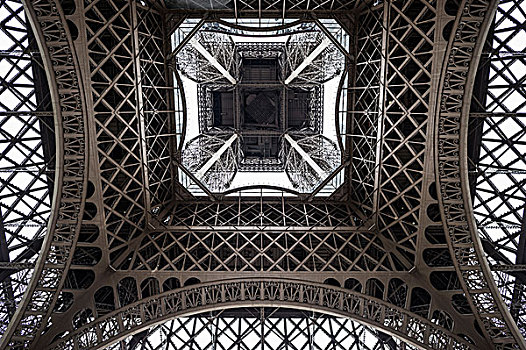 埃菲尔铁塔,风景,下方,巴黎,法兰西岛,法国,欧洲