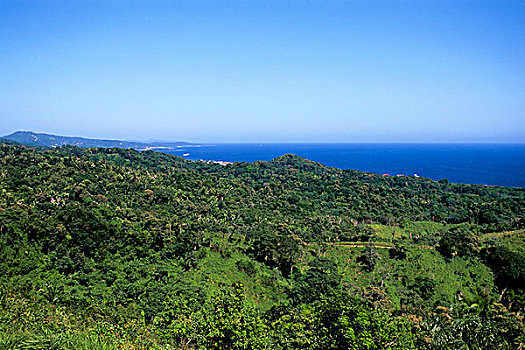 洪都拉斯,海湾群岛,岛屿,俯视
