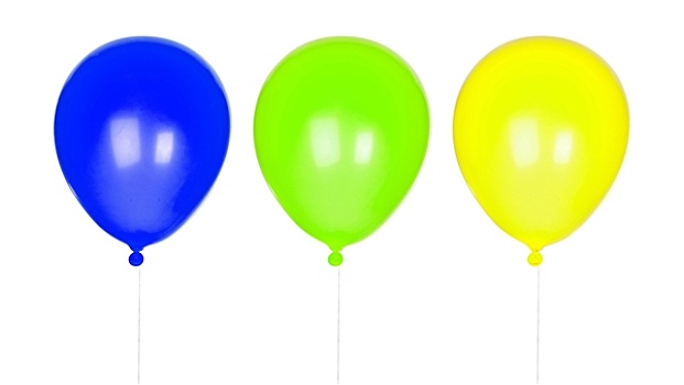三个,彩色,气球,充气