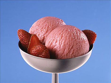 草莓冰激凌,新鲜,草莓