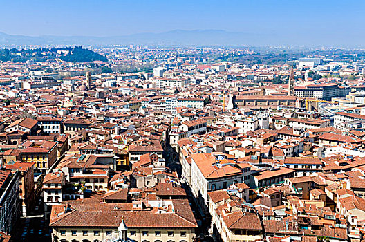 风景,上方,佛罗伦萨,中央教堂,世界遗产,托斯卡纳,意大利