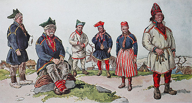人,传统服装,时尚,衣服,服饰,北方,挪威,19世纪,插画,欧洲