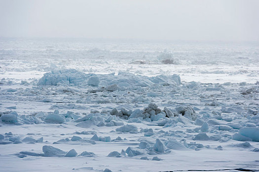 冰冻,风景,模糊,地平线,峡湾,斯瓦尔巴特群岛,挪威