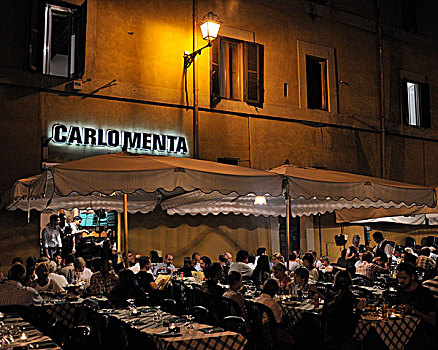 餐馆,挨着,特拉斯特维莱,罗马,意大利,欧洲
