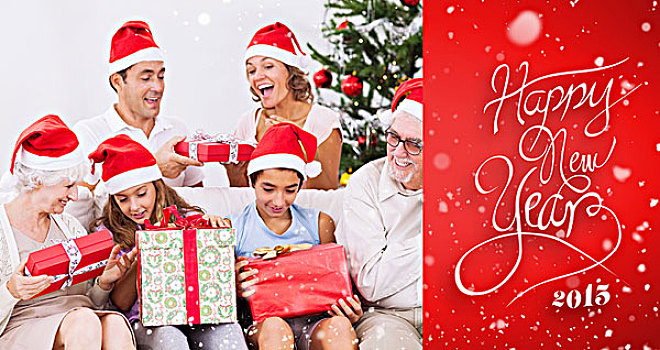 兴奋,家庭,交换,礼物,圣诞节