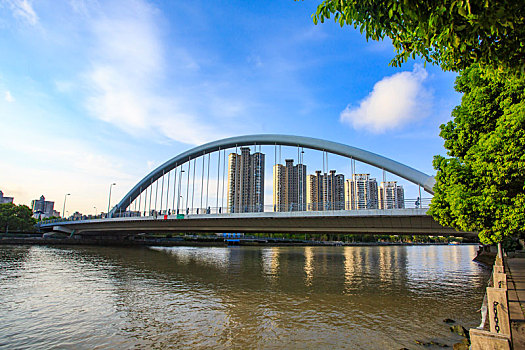宁波,琴桥,桥梁,曲线,建筑,交通,琴弦,蓝天,白云