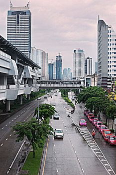 车站,曼谷,公共交通,泰国