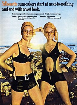 剪影,比基尼,泳衣,70年代