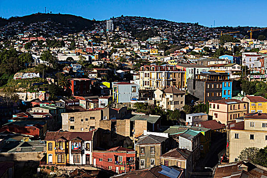 俯视,住宅区,瓦尔帕莱索,智利