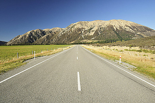 西海岸,道路,靠近,湖,坎特伯雷,山区,南岛,新西兰