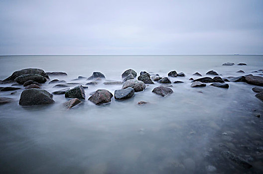 冬天,波罗的海,海洋,雅斯蒙德国家公园,吕根岛,梅克伦堡前波莫瑞州,德国,欧洲