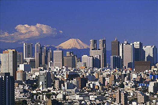 俯拍,城市,新宿,东京,日本