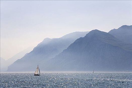 帆船,加尔达湖,意大利,欧洲