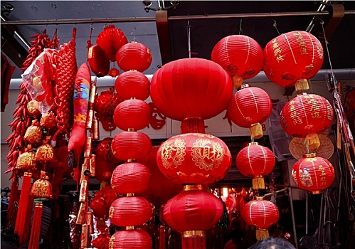 中国,红灯笼,装饰,豫园,上海