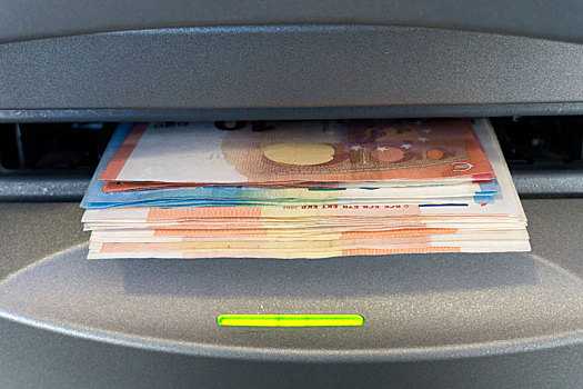 欧元,钞票,自动柜员机