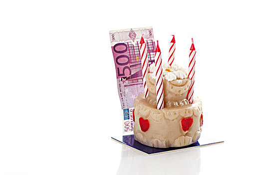 迷你,杏仁蛋白软糖,生日蛋糕,小,500欧元,钞票