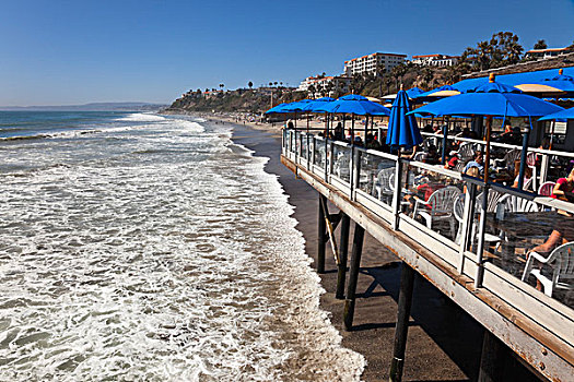 餐馆,码头,海滩,加利福尼亚,美国