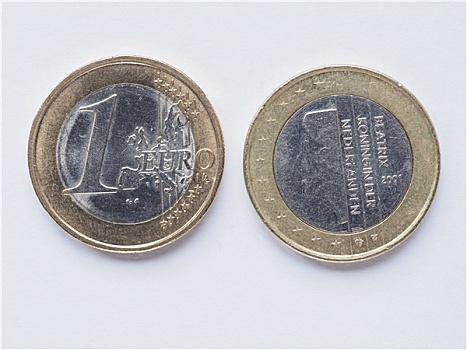 荷兰人,1欧元,硬币