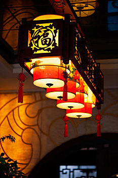 传统中式吊灯红灯笼