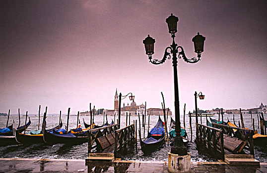 小船,停泊,运河,威尼斯,意大利