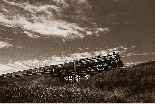 老式,列车,客运列车,艾伯塔省,加拿大