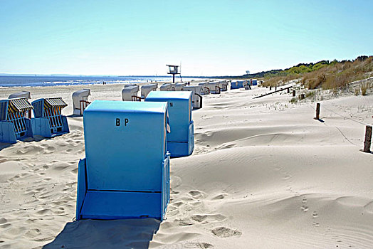 沙滩椅,海滩,阿尔贝克海滨,乌瑟多姆岛,梅克伦堡州,德国