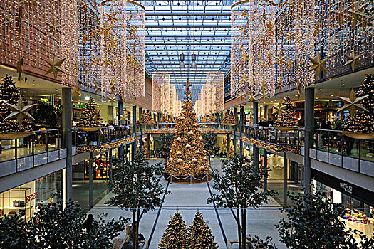 购物中心,波兹坦广场,圣诞时节,柏林,德国