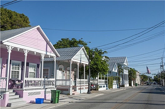 彩色,房子,西礁岛,佛罗里达,美国