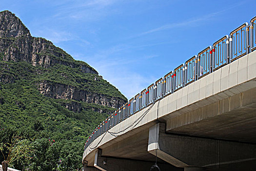 桥,山,天空