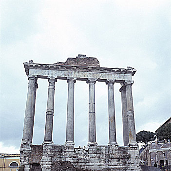 仰视,柱子,纪念建筑,古罗马广场,罗马,意大利