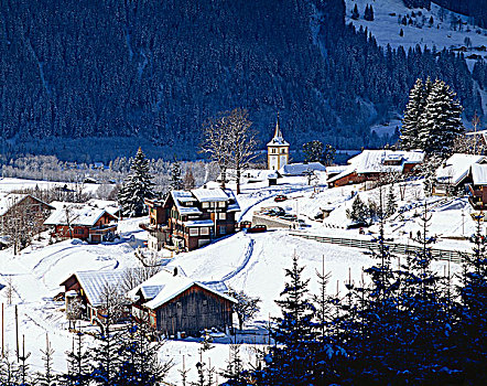 城镇,教堂,格林德威尔,伯恩,瑞士