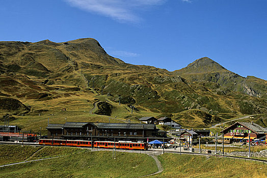 瑞士,伯恩高地,少女峰,列车,火车站
