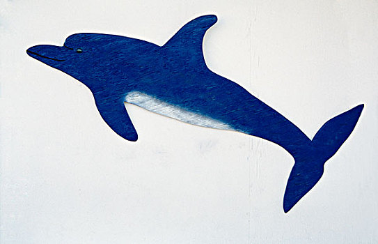 特写,海豚,涂绘,墙壁