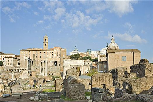 古罗马,大教堂,遗址,右边,罗马,意大利,欧洲