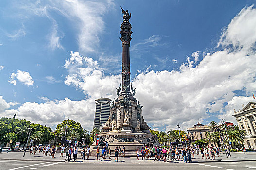 雕塑,哥伦布,巴塞罗那,西班牙