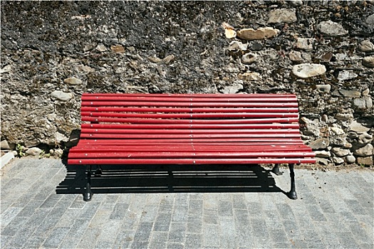 红色,长椅,正面
