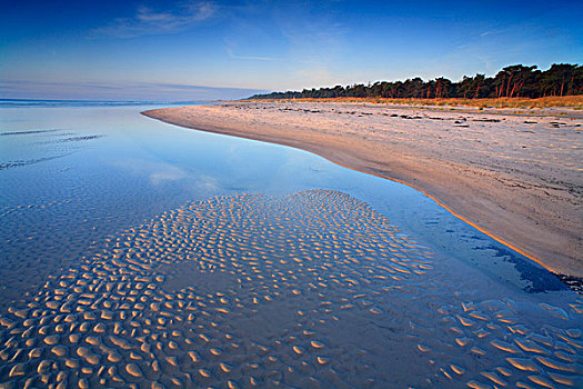 波纹,沙子,海滩,丹麦,欧洲