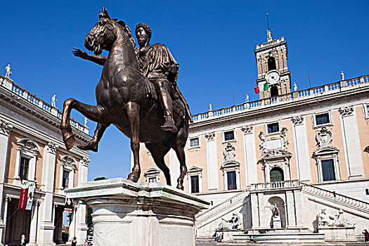 意大利,罗马,首府,广场,坎皮多利奥,凯撒,雕塑
