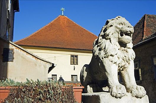 中世纪,老城,狮子,雕塑