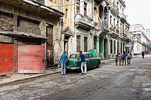 古巴,哈瓦那,地区,街景