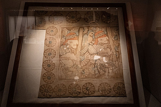 秘鲁特鲁希略国立大学博物馆西坎文化彩绘棉质斗篷