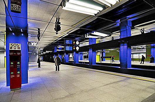 地铁站,慕尼黑,巴伐利亚,德国,欧洲