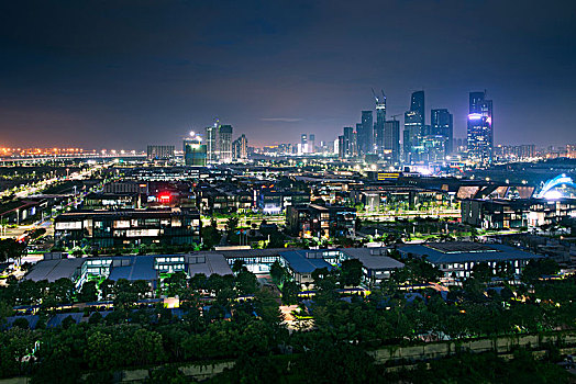 中国广东深圳前海自贸区都市夜景