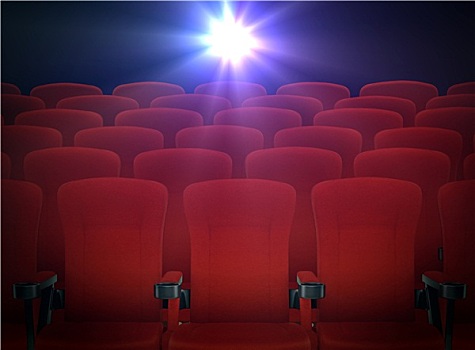 电影院,红色,座椅,放映机