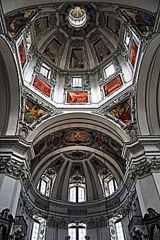 圆顶,萨尔茨堡大教堂,萨尔茨堡,萨尔茨堡省,奥地利,欧洲