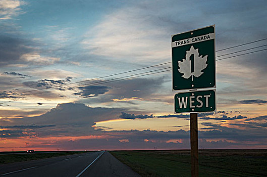泛加公路,标识,靠近,急湍,艾伯塔省,加拿大